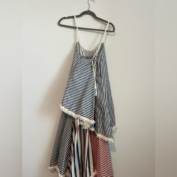 STUNNING‎ VICTORIA TOMAS striped layered dress 100% cotton - Picture 8 of 9